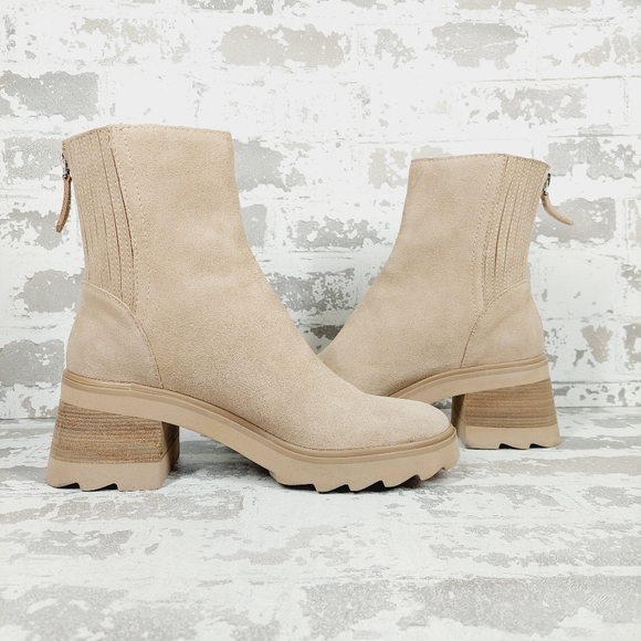 New Dolce Vita Martey H2O Taupe Suede Boots A633 - Picture 4 of 12